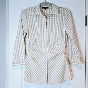 Lafayette 148 New York Leigh Gingham Button Down Shirt